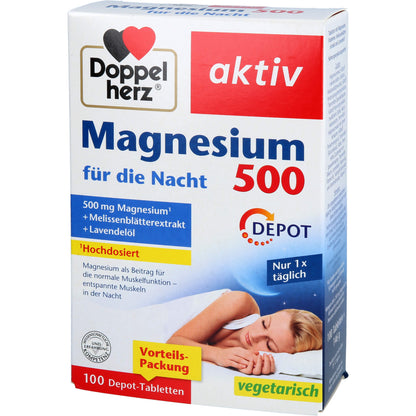 DOPPELHERZ Magnesium 500 für die Nacht Tabletten 100 St