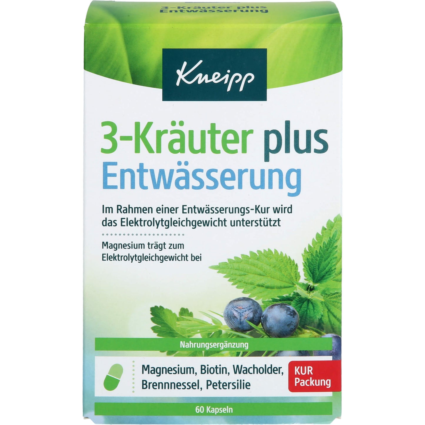 KNEIPP 3-Kräuter plus Entwässerung Kapseln 60 St