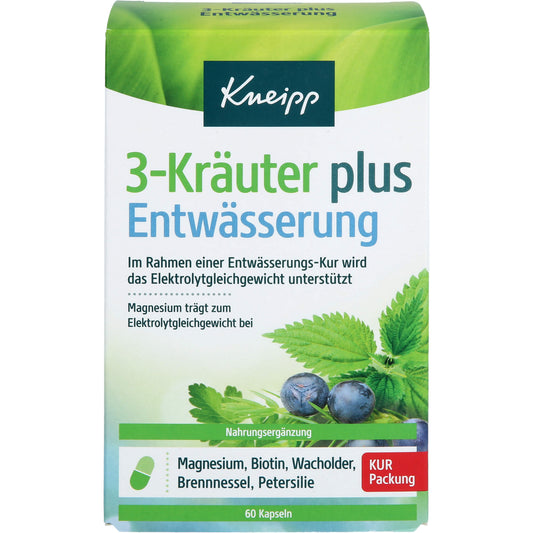 KNEIPP 3-Kräuter plus Entwässerung Kapseln 60 St