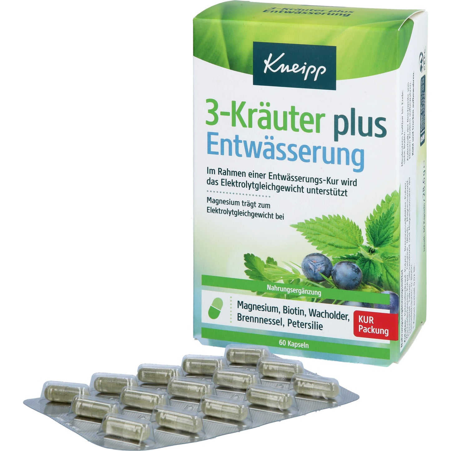 KNEIPP 3-Kräuter plus Entwässerung Kapseln 60 St