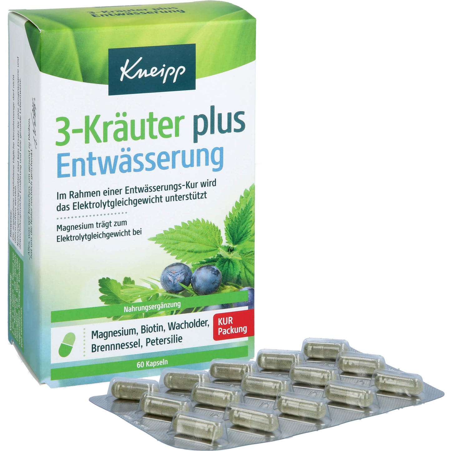 KNEIPP 3-Kräuter plus Entwässerung Kapseln 60 St