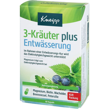 KNEIPP 3-Kräuter plus Entwässerung Kapseln 60 St