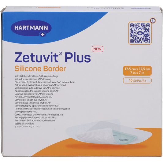ZETUVIT Plus Silicone Border steril 17,5x17,5 cm 10 St