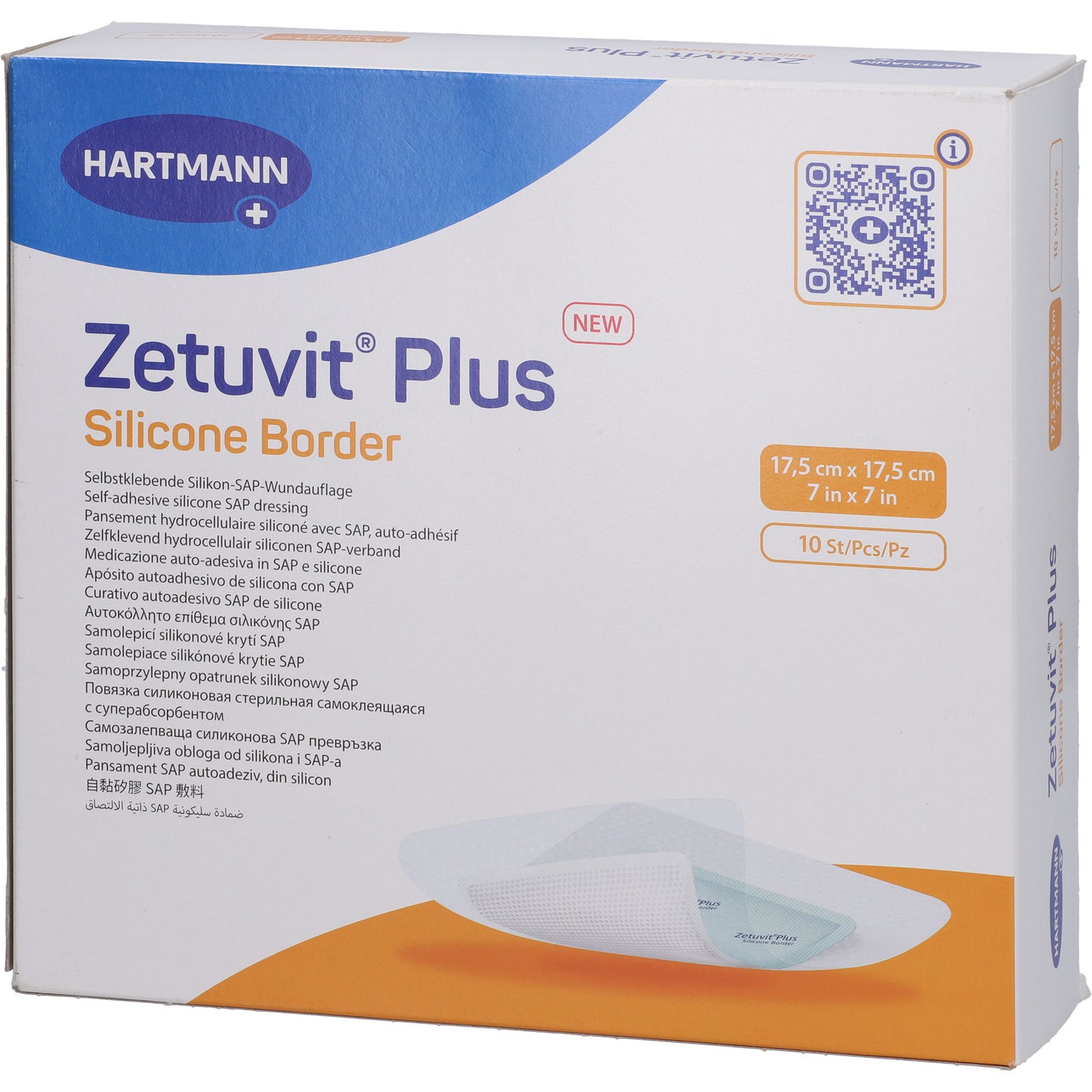 ZETUVIT Plus Silicone Border steril 17,5x17,5 cm 10 St