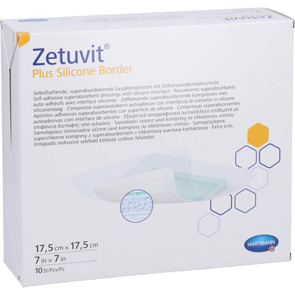 ZETUVIT Plus Silicone Border steril 17,5x17,5 cm 10 St