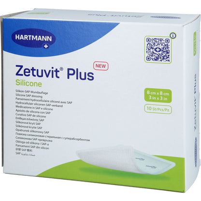 ZETUVIT Plus Silicone steril 8x8 cm 10 St