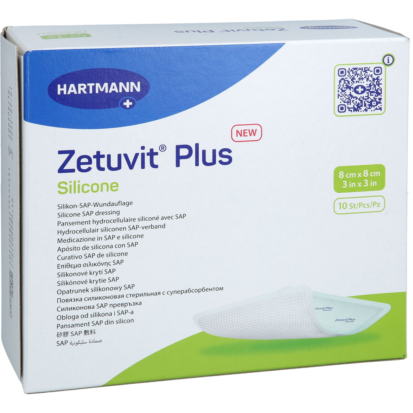 ZETUVIT Plus Silicone steril 8x8 cm 10 St