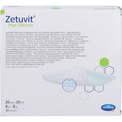 ZETUVIT Plus Silicone steril 20x20 cm 10 St