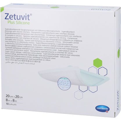 ZETUVIT Plus Silicone steril 20x20 cm 10 St