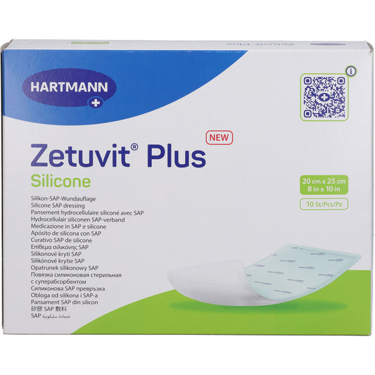 ZETUVIT Plus Silicone steril 20x25 cm 10 St