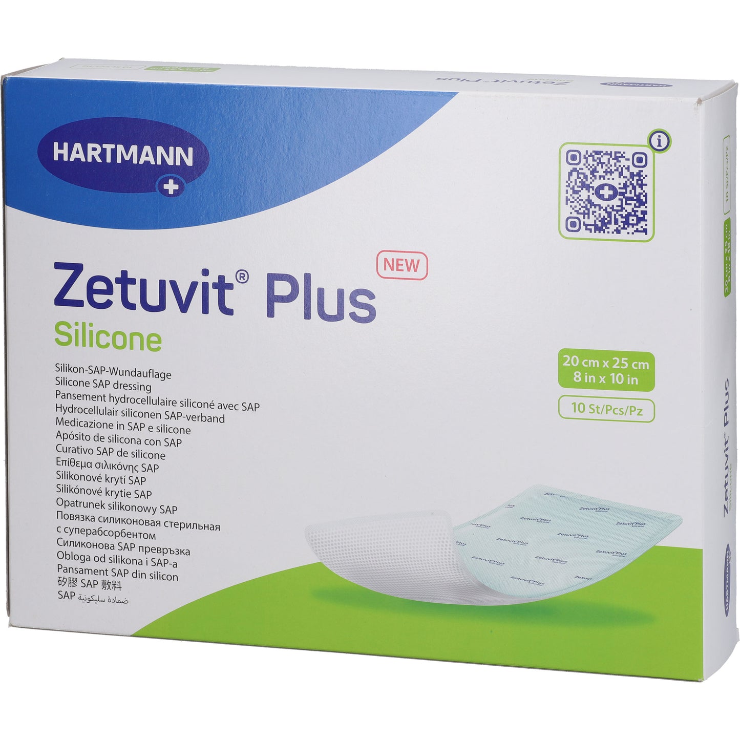 ZETUVIT Plus Silicone steril 20x25 cm 10 St