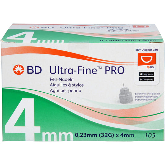 BD ULTRA-FINE PRO Pen-Nadeln 4 mm 32 G 0,23 mm 105 St