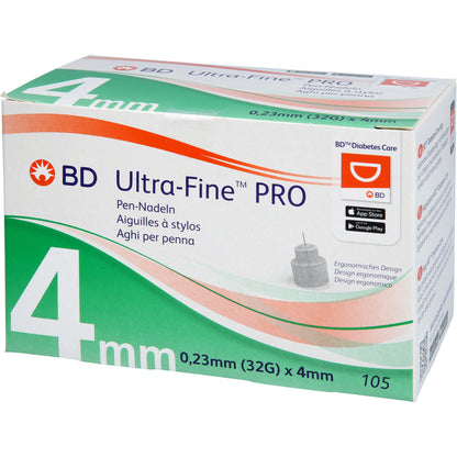 BD ULTRA-FINE PRO Pen-Nadeln 4 mm 32 G 0,23 mm 105 St