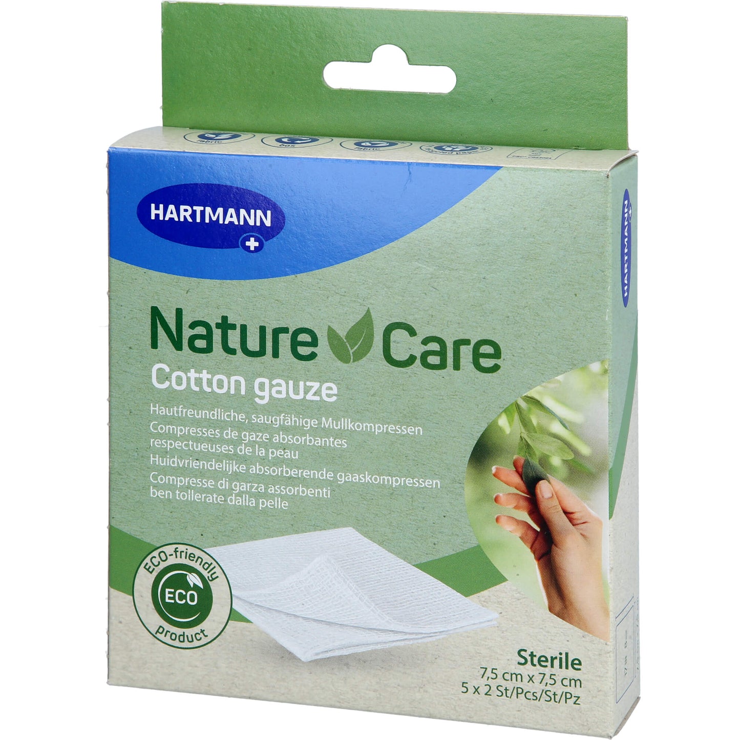 NATURE CARE Mullkompressen 7,5x7,5 cm steril 5X2 St