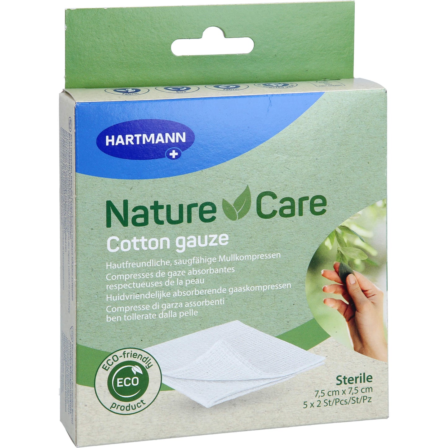 NATURE CARE Mullkompressen 7,5x7,5 cm steril 5X2 St