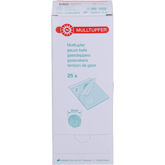 MULLTUPFER-steril Drm.3,0 cm P2 25X2 St