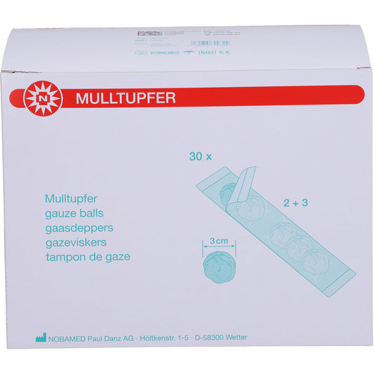 MULLTUPFER-steril Drm.3,0 cm P2+3 2-Kammer-Set 30X5 St