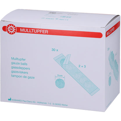 MULLTUPFER-steril Drm.3,0 cm P2+3 2-Kammer-Set 30X5 St