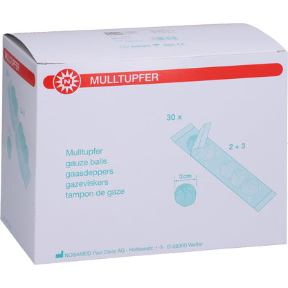 MULLTUPFER-steril Drm.3,0 cm P2+3 2-Kammer-Set 30X5 St