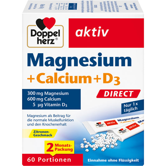 DOPPELHERZ Magnesium+Calcium+D3 DIRECT Pellets 60 St