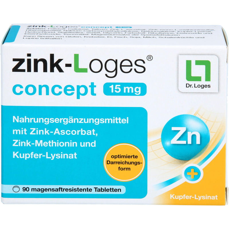 ZINK-LOGES CONCEPT 15MG 90 St