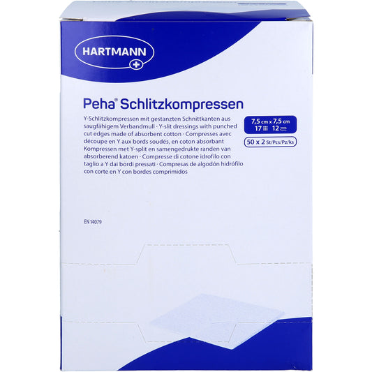 PEHA SCHLITZKOMPRESSEN 7,5x7,5 cm steril 50X2 St