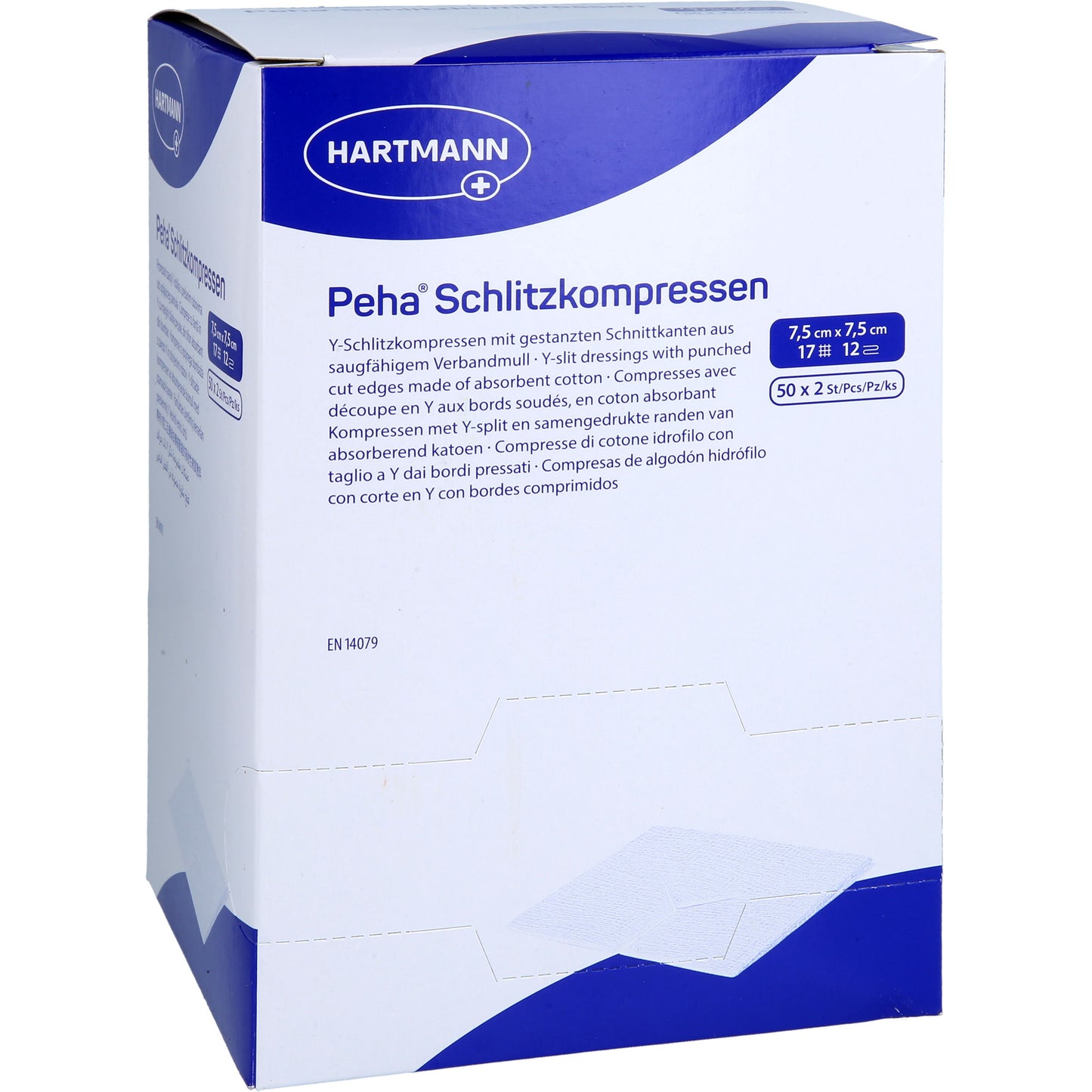 PEHA SCHLITZKOMPRESSEN 7,5x7,5 cm steril 50X2 St