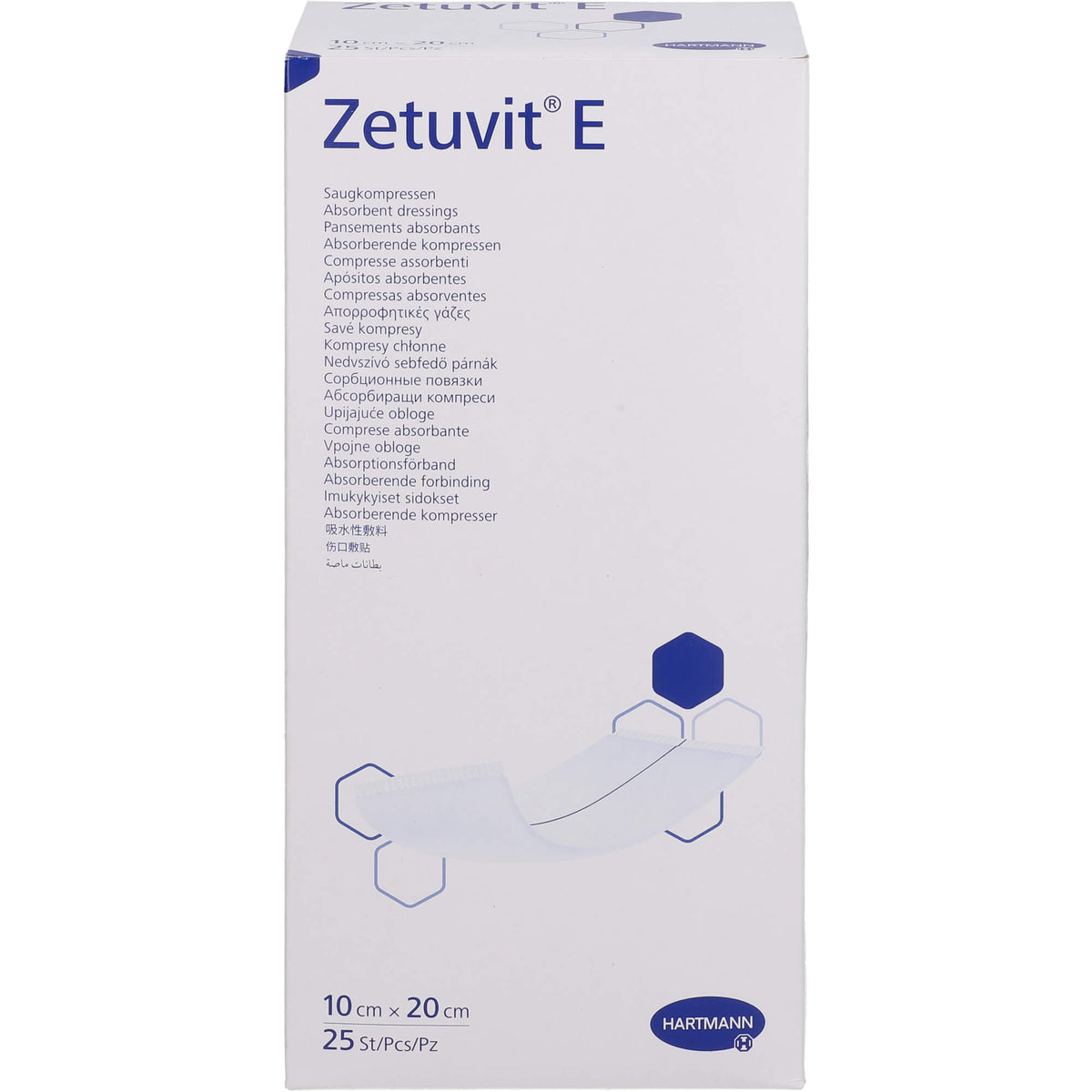 ZETUVIT E Saugkompressen steril 10x20 cm 25 St