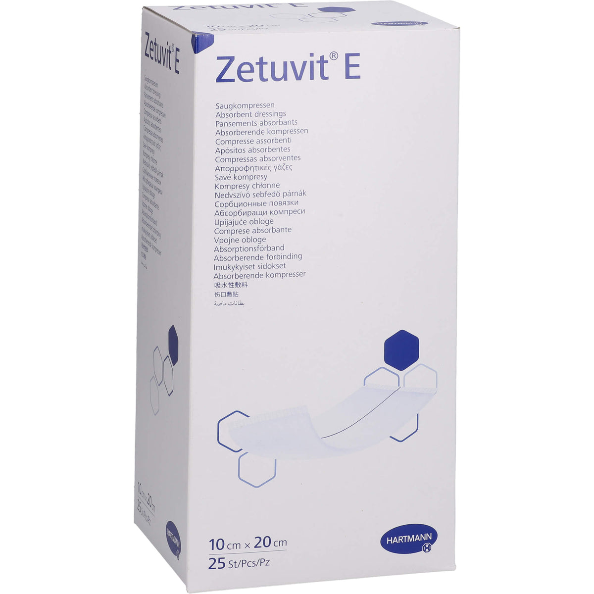 ZETUVIT E Saugkompressen steril 10x20 cm 25 St