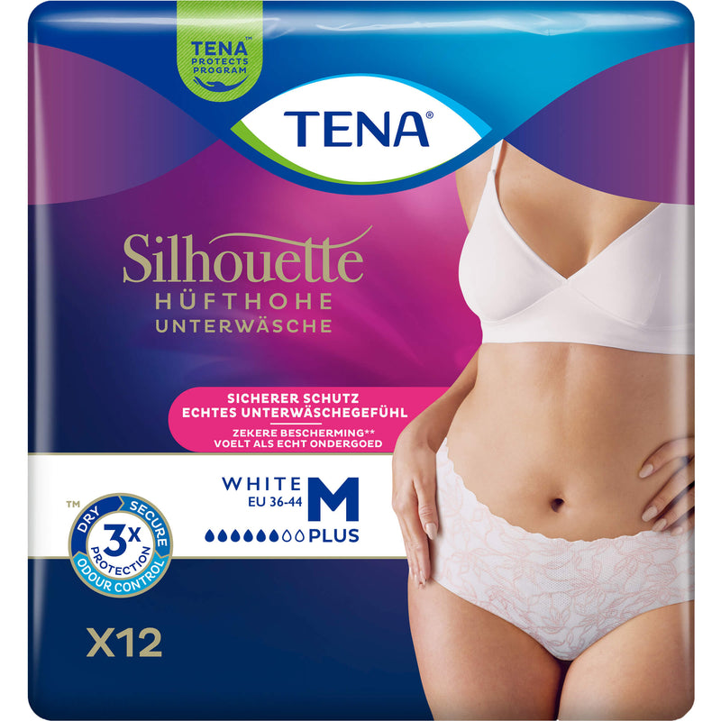 TENA SILHOUETTE PLUS WHI M 12 St