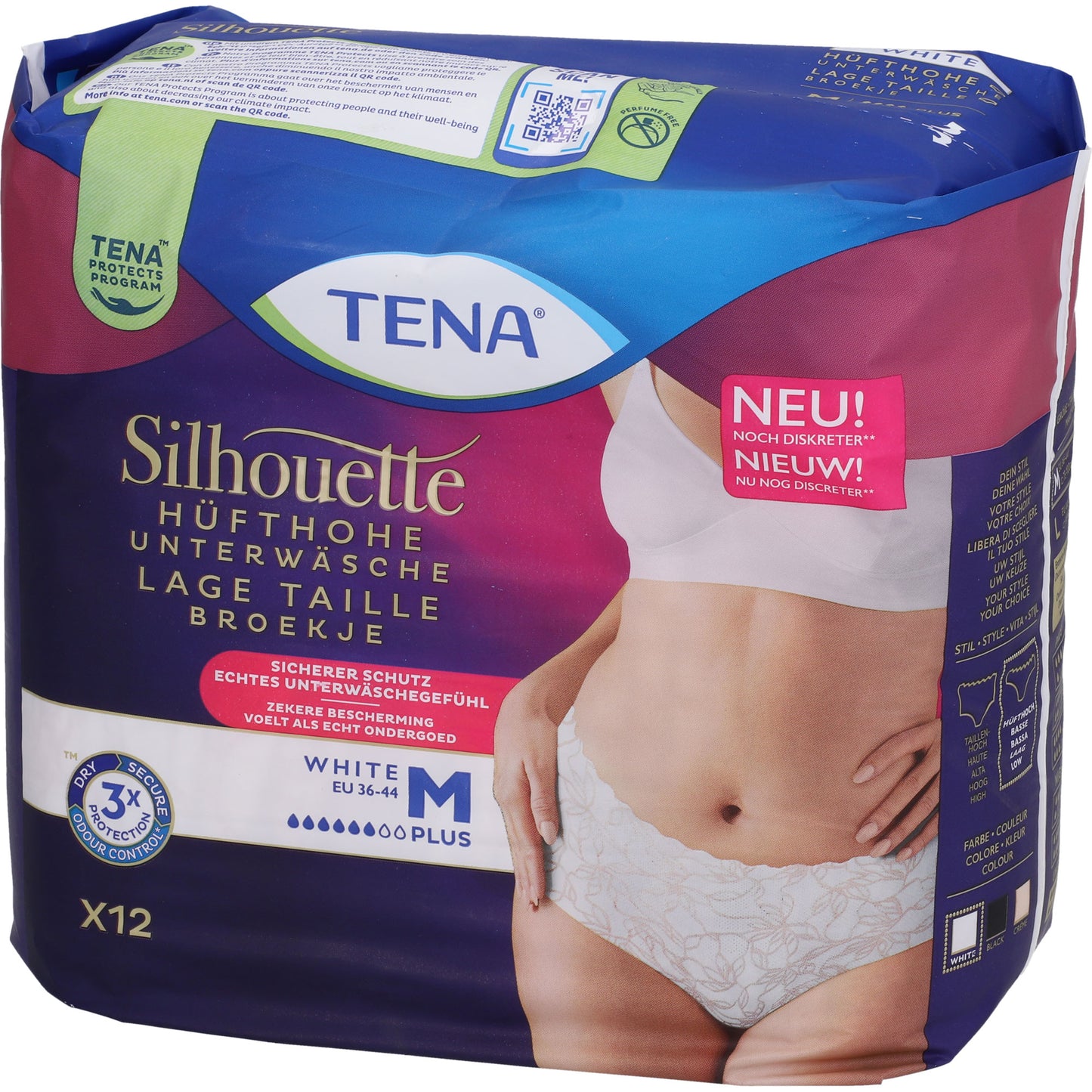 TENA SILHOUETTE plus M white Inkontinenz Pants 12 St