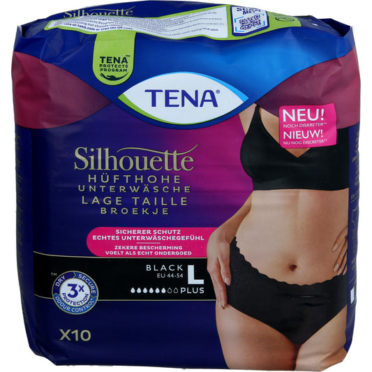 TENA SILHOUETTE plus L black Inkontinenz Pants 10 St