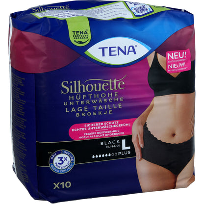 TENA SILHOUETTE plus L black Inkontinenz Pants 10 St