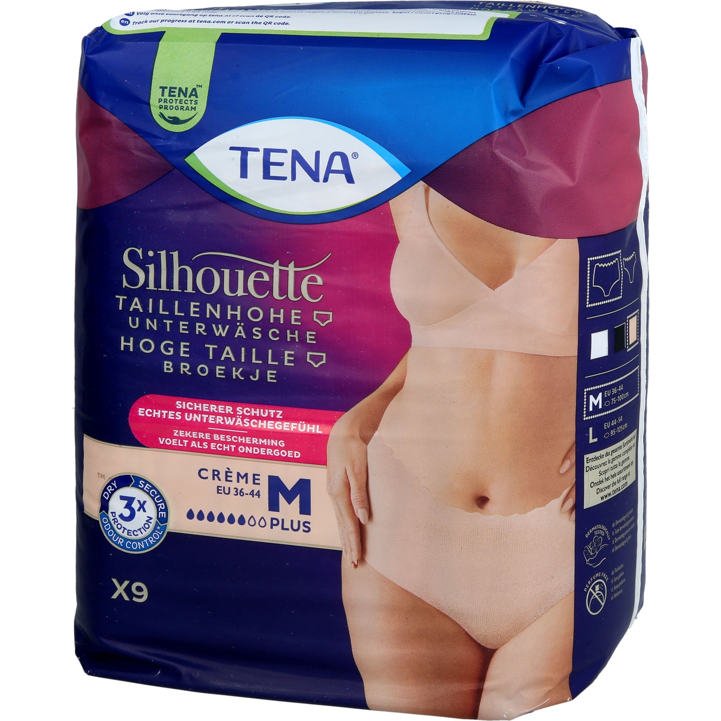 TENA SILHOUETTE plus M creme Inkontinenz Pants 9 St