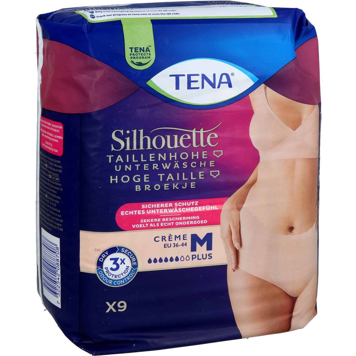 TENA SILHOUETTE plus M creme Inkontinenz Pants 9 St