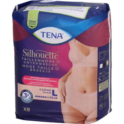 TENA SILHOUETTE plus L creme Inkontinenz Pants 8 St