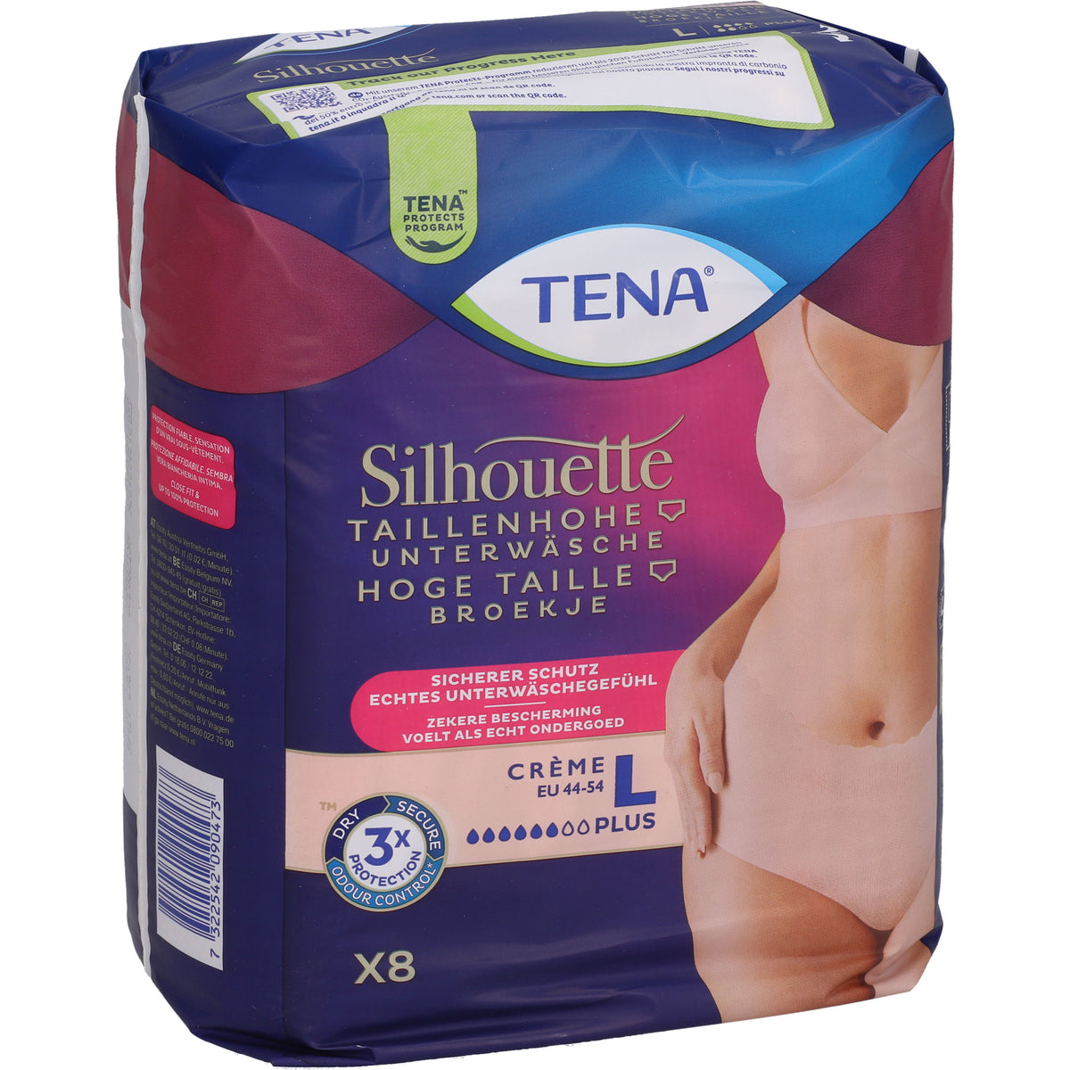 TENA SILHOUETTE plus L creme Inkontinenz Pants 8 St