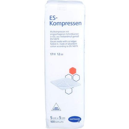ES-KOMPRESSEN unsteril 5x5 cm 12fach 100 St