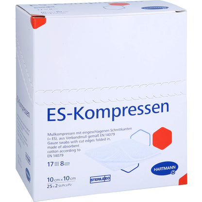 ES-KOMPRESSEN steril 10x10 cm 8fach 25X2 St