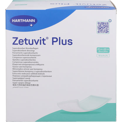 ZETUVIT Plus extrastarke Saugkompr.steril 20x60 cm 10