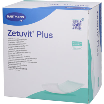 ZETUVIT Plus extrastarke Saugkompr.steril 20x60 cm 10