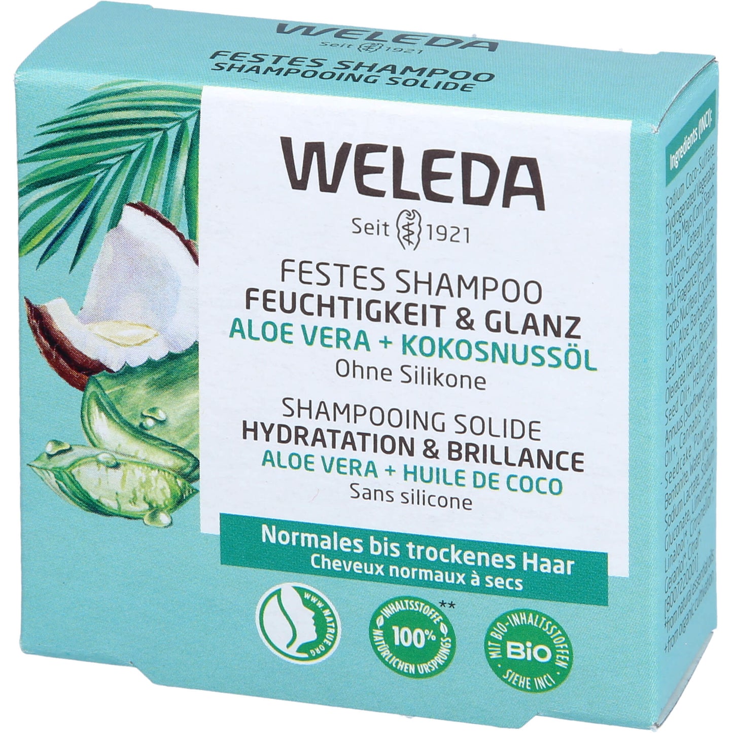 WELEDA festes Shampoo Feuchtigkeit & Glanz 50 g