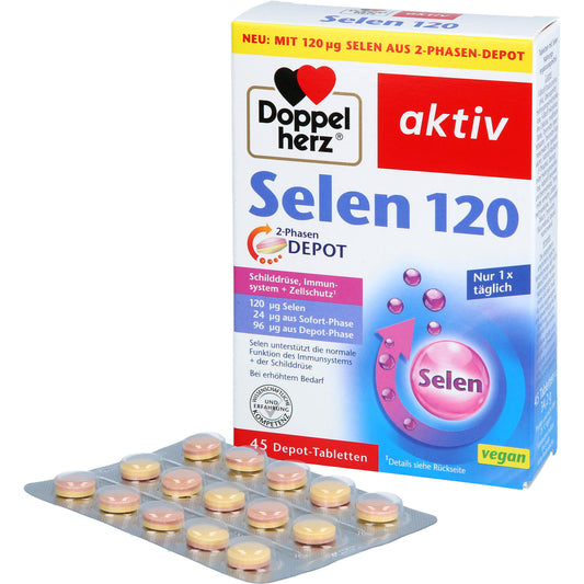 DOPPELHERZ Selen 120 2-Phasen Depot Tabletten 45 St