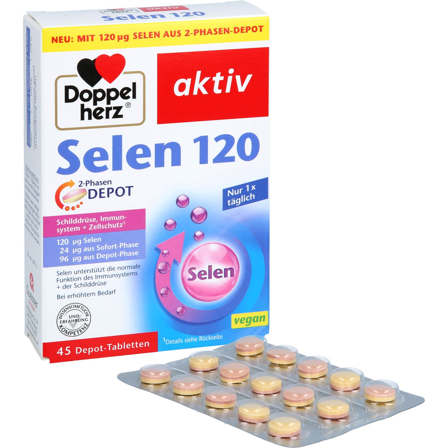 DOPPELHERZ Selen 120 2-Phasen Depot Tabletten 45 St