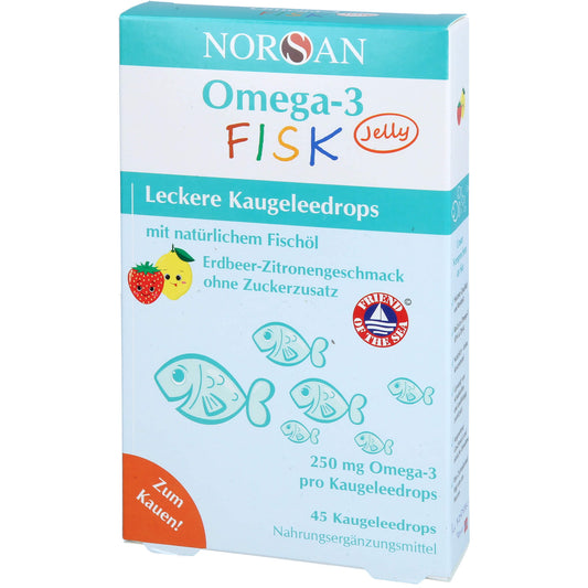 NORSAN Omega-3 FISK Jelly f.Kinder Dragees 45 St