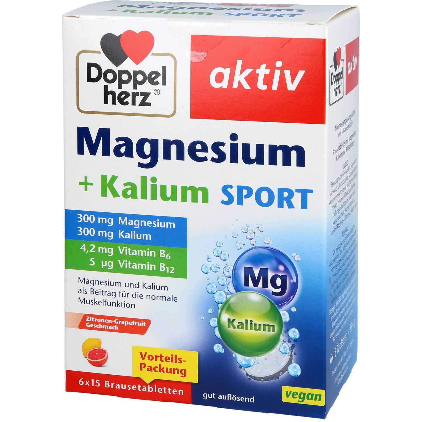 DOPPELHERZ Magnesium+Kalium Sport Brausetabletten 6X15 St