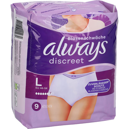 ALWAYS discreet Inkontinenz Pants plus L 9 St