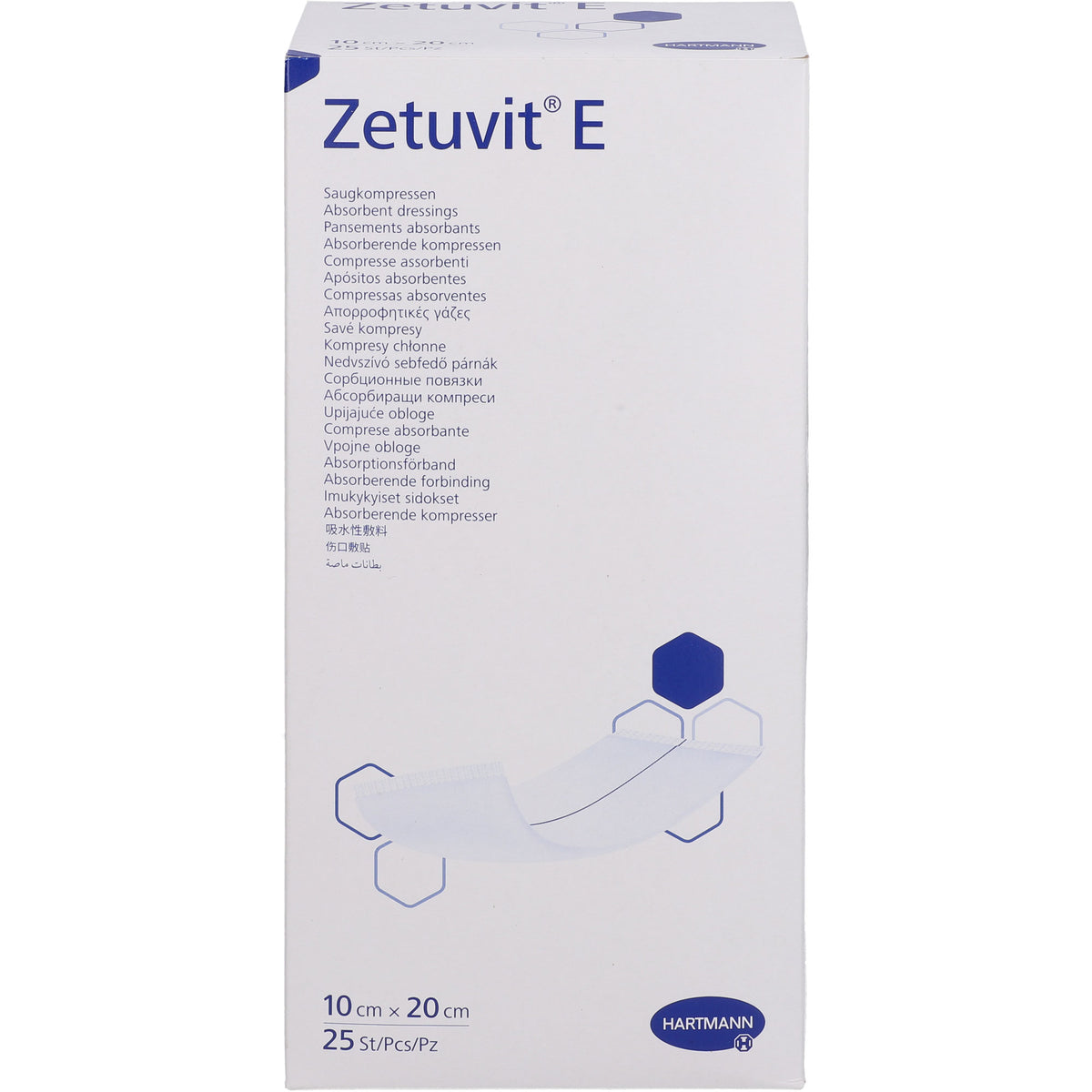 ZETUVIT E Saugkompressen steril 10x20 cm 25 St