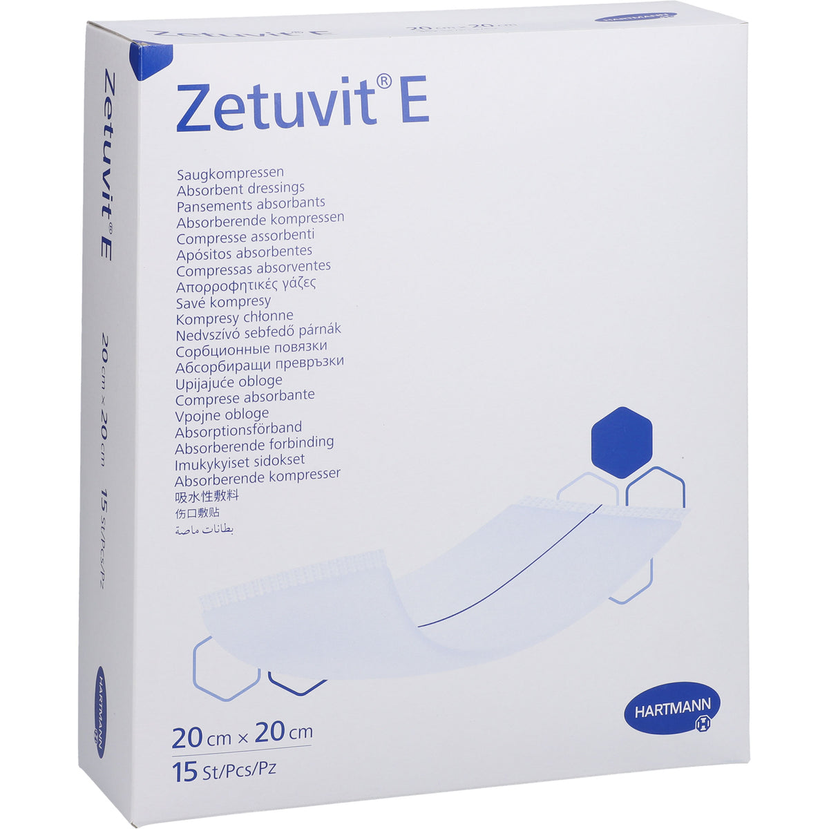 ZETUVIT E Saugkompressen steril 20x20 cm 15 St