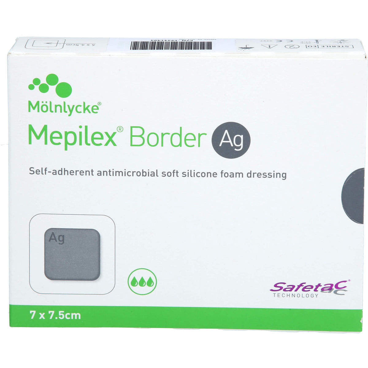 MEPILEX Border Ag Schaumverb.7x7,5 cm steril 5 St